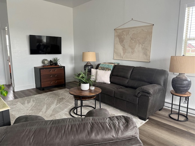 2567 Reardon Rd, Helena, MT 59602 - living area with wood finished floors, baseboards, and baseboard heating