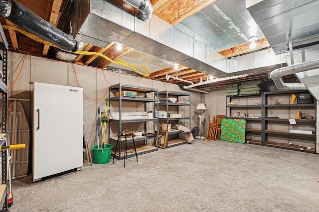 33604 Whitecap Ln, Bigfork, MT 59911 - unfinished below grade area featuring freestanding refrigerator