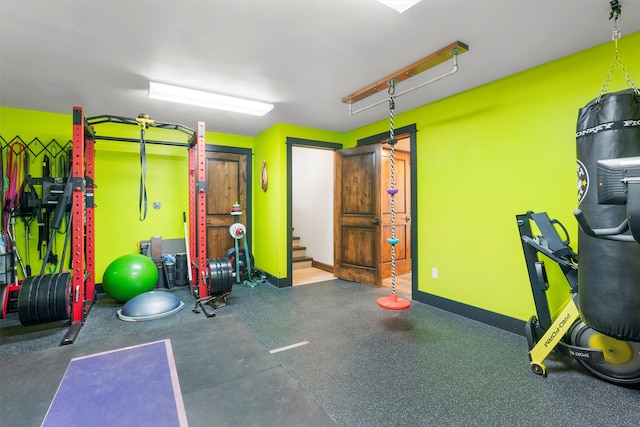 4884 Lower Miller Creek Rd, Missoula, MT 59803 - exercise room featuring baseboards