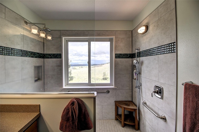 31521 Mcdonald Lake Rd, Saint Ignatius, MT 59865 - bathroom with tiled shower and vanity
