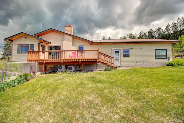 31521 Mcdonald Lake Rd, Saint Ignatius, MT 59865 - back of house featuring a deck, a chimney, and metal roof