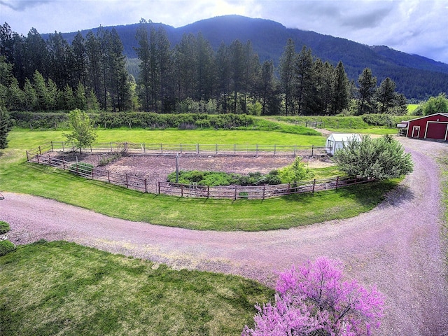 31521 Mcdonald Lake Rd, Saint Ignatius, MT 59865 - view of mountain background featuring rural landscape, agricultural land, and a heavily wooded area