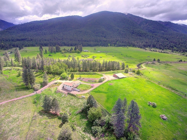 31521 Mcdonald Lake Rd, Saint Ignatius, MT 59865 - view of rural area with a mountain backdrop and a heavily wooded area