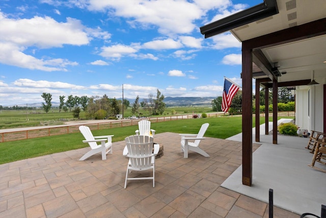 219 Rudys Way, Hamilton, MT 59840 - view of patio / terrace featuring a view of countryside and a mountain view