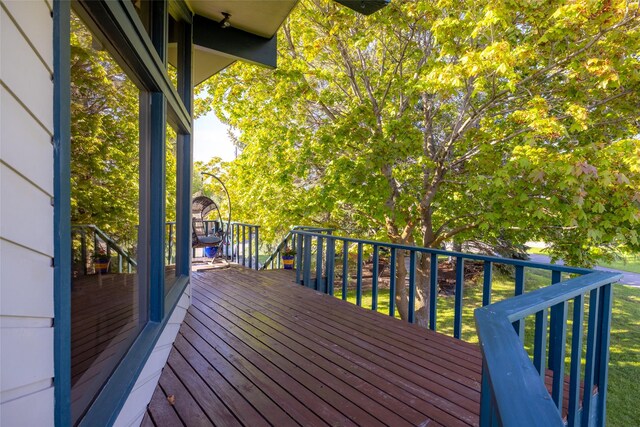 280 Hartt Hill Dr, Kalispell, MT 59901 - view of wooden terrace