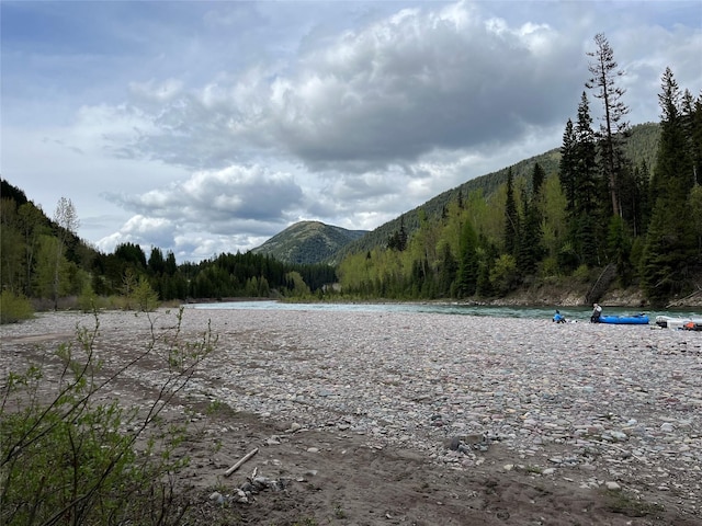 14367 US Highway 2 E, Essex, MT 59916 - water view with a mountain backdrop and a forest