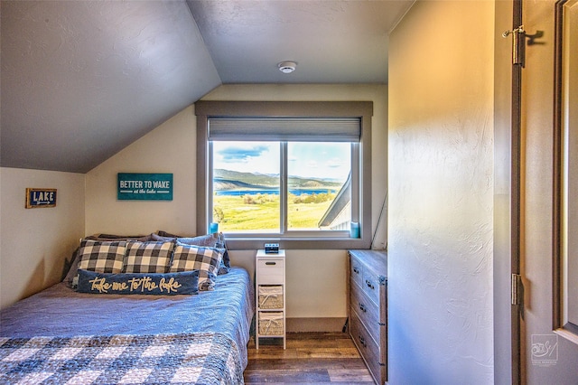 4731 Sea Ray Rd, Helena, MT 59602 - bedroom featuring dark wood-style floors and vaulted ceiling