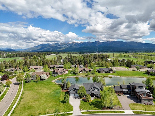 3070 River Lakes Dr, Whitefish, MT 59937 - aerial view of residential area featuring a water and mountain view