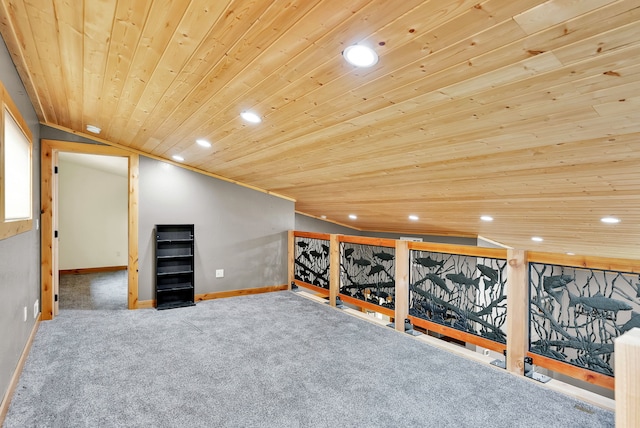 26 Two Rivers Rd, Saint Regis, MT 59866 - below grade area featuring wood ceiling, recessed lighting, carpet, and baseboards