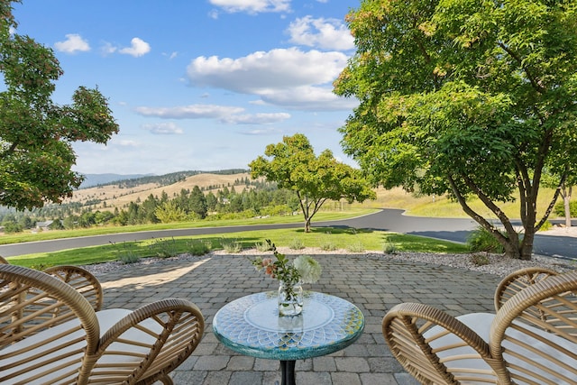 2761 Contour Rd, Missoula, MT 59802 - view of patio with a mountain view