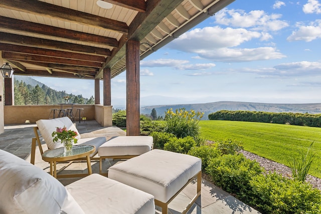 2761 Contour Rd, Missoula, MT 59802 - view of patio with a mountain view and outdoor lounge area