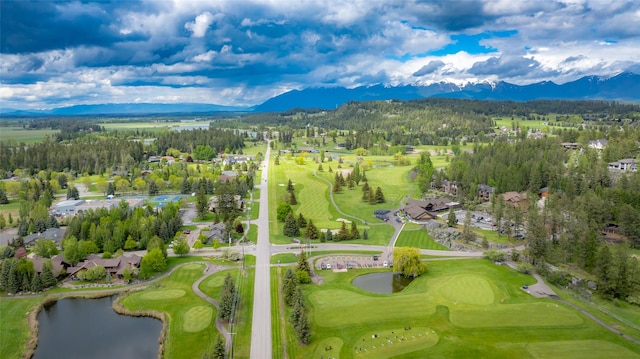259 Eagle Bend Dr, Bigfork, MT 59911 - drone / aerial view of a water and mountain view and a local golf course