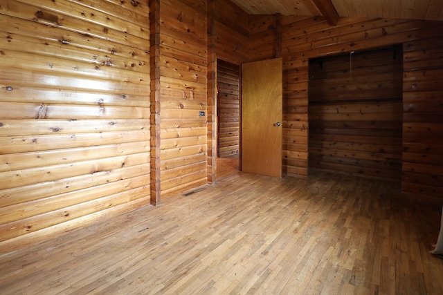323 B St, Dixon, MT 59831 - empty room with wood-type flooring, wooden ceiling, and wooden walls