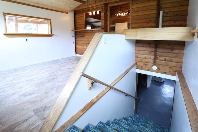 323 B St, Dixon, MT 59831 - stairway with wooden ceiling and lofted ceiling