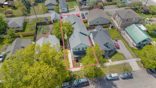 1935 S 12th St W, Missoula, MT 59801 - aerial view of residential area with property boundaries highlighted