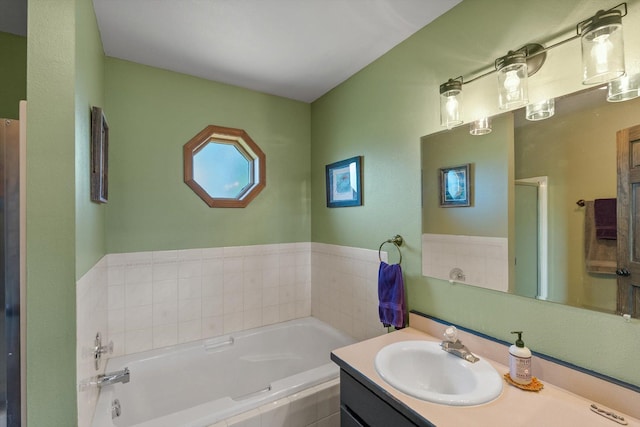 51943 Kuntz Ln, Charlo, MT 59824 - full bath with vanity, a garden tub, and a shower stall
