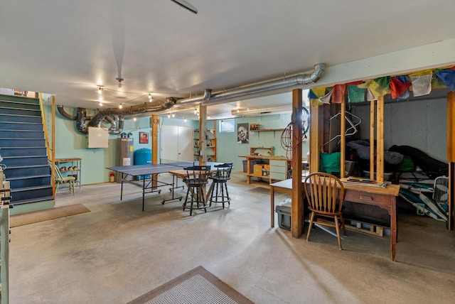 51943 Kuntz Ln, Charlo, MT 59824 - basement featuring stairs and electric water heater