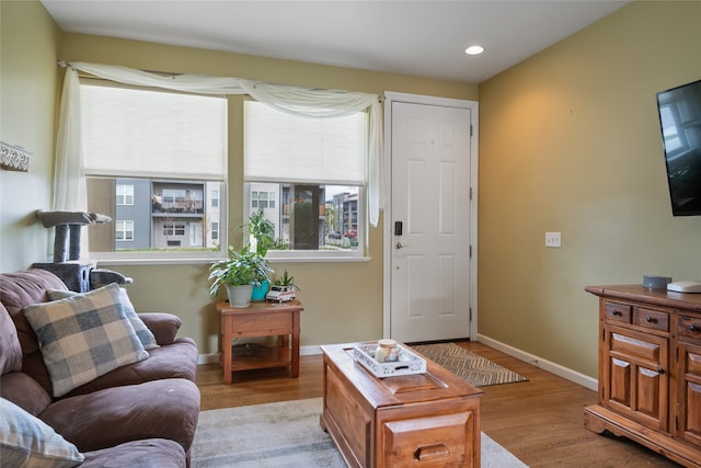 5015 Pius Way, Missoula, MT 59808 - living room with wood finished floors, recessed lighting, and baseboards