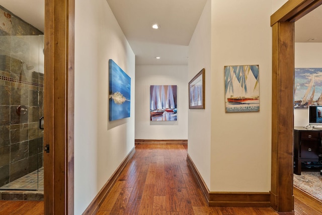 5675 US Highway 93 S Unit 10, Somers, MT 59932 - corridor featuring hardwood / wood-style floors, recessed lighting, and baseboards