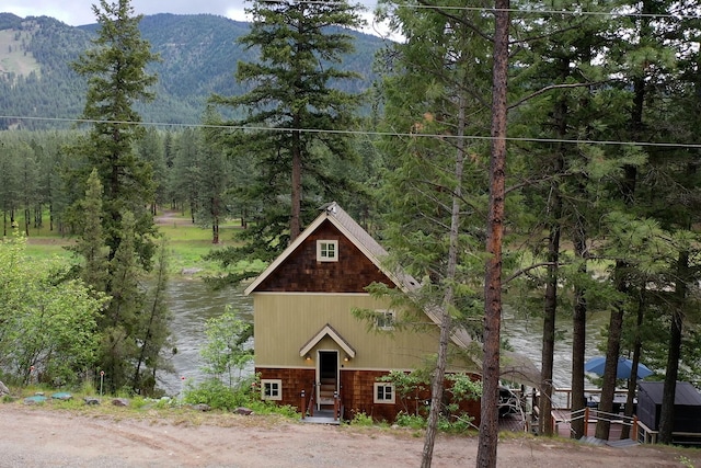 2055 Diamond Match Rd, Superior, MT 59872 - chalet / cabin with a forest view and a water and mountain view