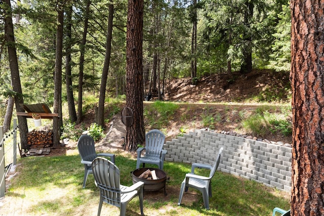 2055 Diamond Match Rd, Superior, MT 59872 - view of yard featuring a fire pit
