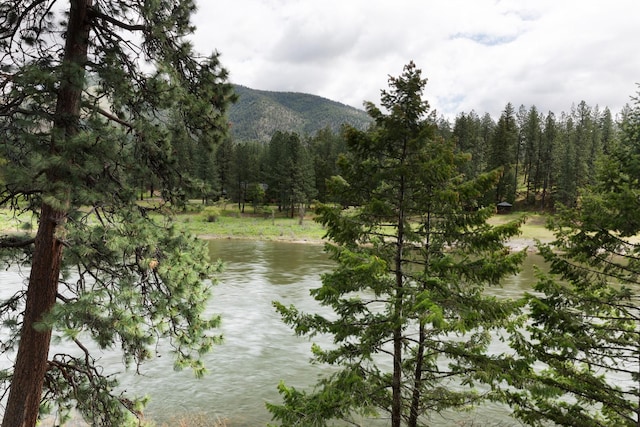 2055 Diamond Match Rd, Superior, MT 59872 - water view with a mountainous background and a heavily wooded area