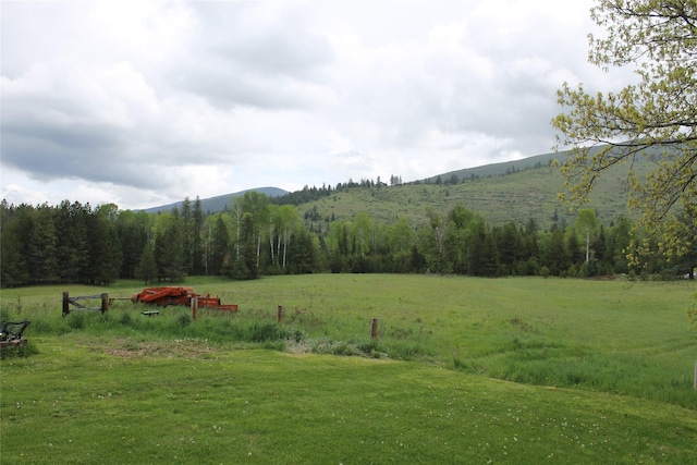 303 Swamp Creek Loop Rd, Trout Creek, MT 59874 - view of grassy yard featuring a view of countryside, a mountain view, and a view of trees