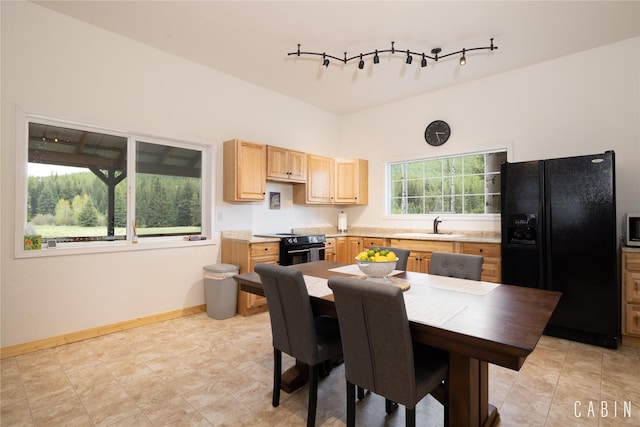 12520 Pinkham Creek Rd, Rexford, MT 59930 - dining area featuring track lighting and baseboards