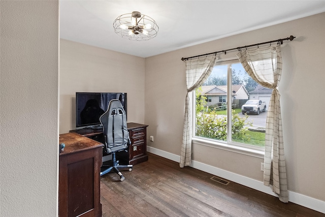 1091 Harmony Ct, Kalispell, MT 59901 - office area with baseboards and wood finished floors