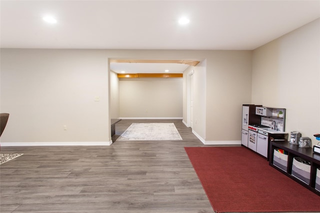 89 Alyvia Ln, Butte, MT 59701 - corridor with recessed lighting, wood finished floors, and baseboards