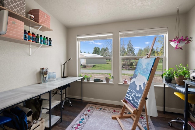 245 Blanchard Lake Rd, Whitefish, MT 59937 - office space featuring wood finished floors and a textured ceiling