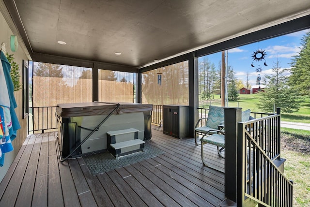245 Blanchard Lake Rd, Whitefish, MT 59937 - sunroom with a hot tub