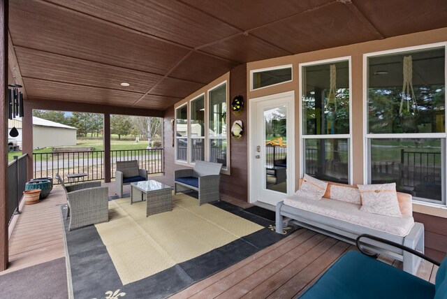 245 Blanchard Lake Rd, Whitefish, MT 59937 - deck featuring outdoor lounge area