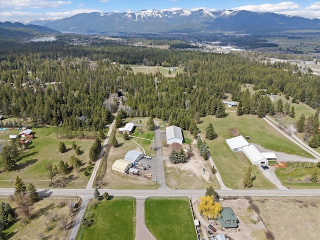 245 Blanchard Lake Rd, Whitefish, MT 59937 - aerial view of property and surrounding area with a mountain backdrop