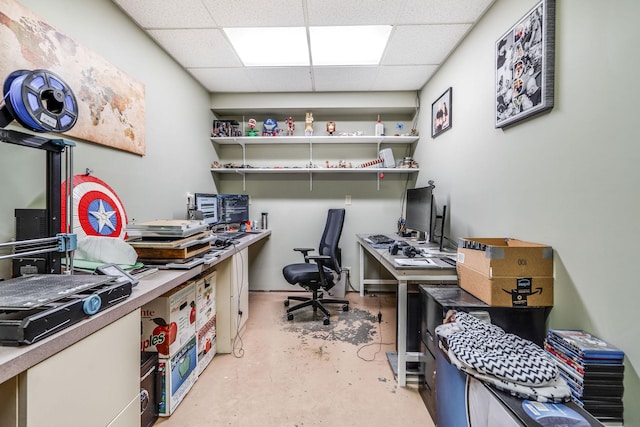 30 Knapp Ln, Kalispell, MT 59901 - home office featuring finished concrete floors and a drop ceiling
