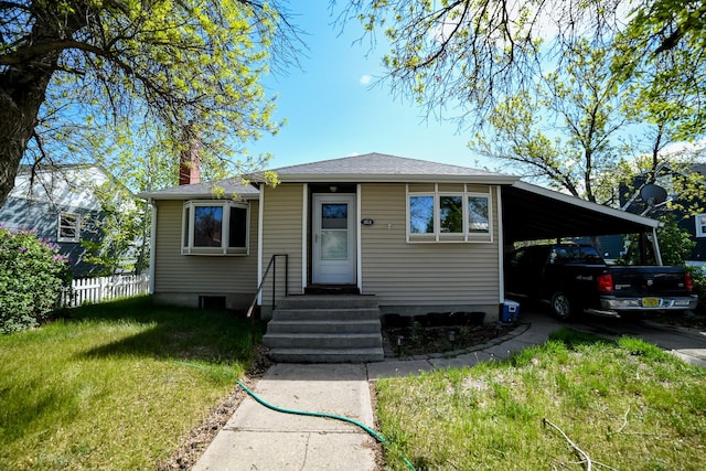 312 12th Ave N, Shelby, MT 59474 - bungalow featuring a carport, a chimney, and entry steps