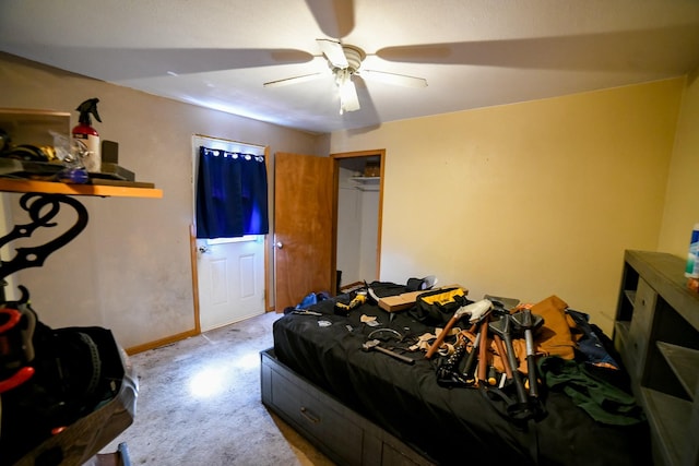 312 12th Ave N, Shelby, MT 59474 - bedroom featuring carpet floors, ceiling fan, and baseboards