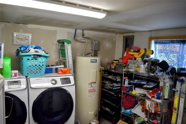 83 Indian Head Rd, Libby, MT 59923 - laundry area with water heater and separate washer and dryer