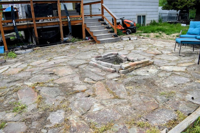 83 Indian Head Rd, Libby, MT 59923 - view of patio / terrace featuring an outdoor fire pit
