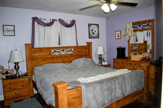 83 Indian Head Rd, Libby, MT 59923 - bedroom featuring a textured ceiling and ceiling fan