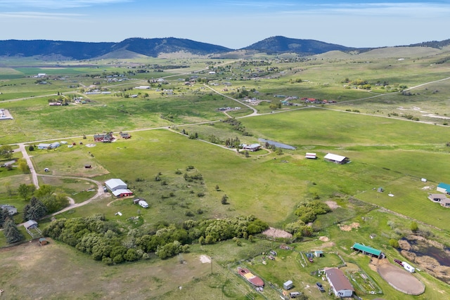 33562 Fox Rd, Polson, MT 59860 - aerial view of property's location with rural landscape and a mountain backdrop