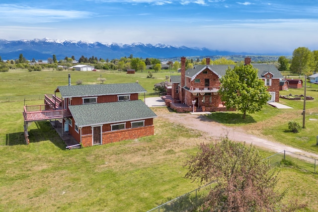 33562 Fox Rd, Polson, MT 59860 - view from above of property featuring a mountain backdrop