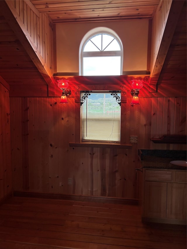 33562 Fox Rd, Polson, MT 59860 - bonus room with wood ceiling, wooden walls, and wood-type flooring