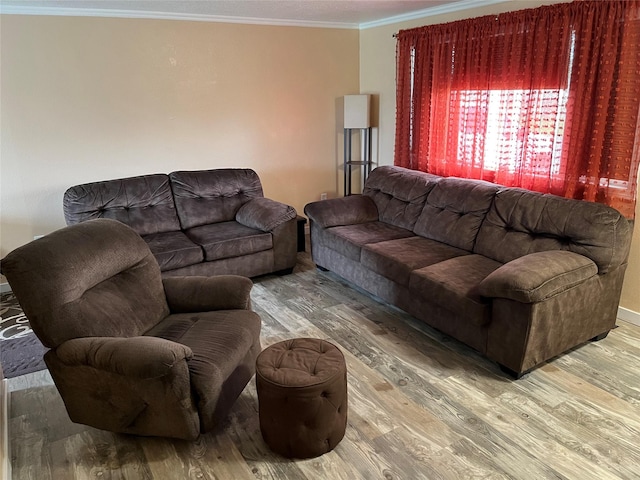 4239 7th Ave N, Great Falls, MT 59405 - living room with ornamental molding and wood finished floors