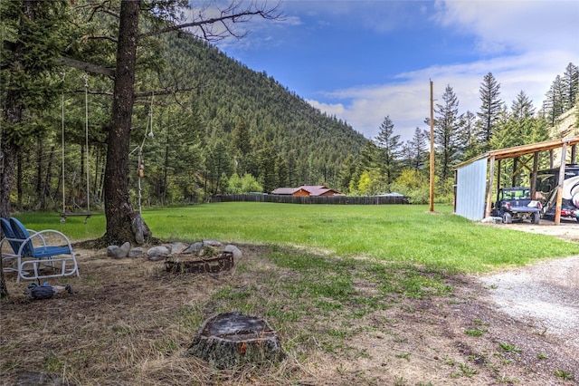 8229 York Rd, Helena, MT 59602 - view of grassy yard featuring a view of trees and a mountain view