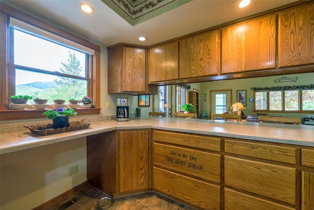 5380 US Highway 93, Conner, MT 59827 - kitchen featuring recessed lighting, brown cabinetry, and light countertops