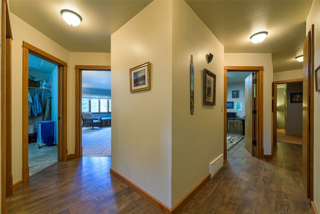 5380 US Highway 93, Conner, MT 59827 - hallway with dark wood-style floors and baseboards