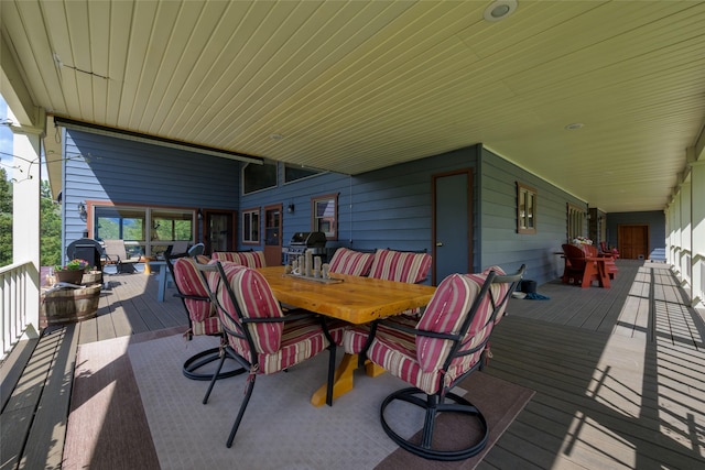 5380 US Highway 93, Conner, MT 59827 - wooden deck with outdoor dining area and grilling area