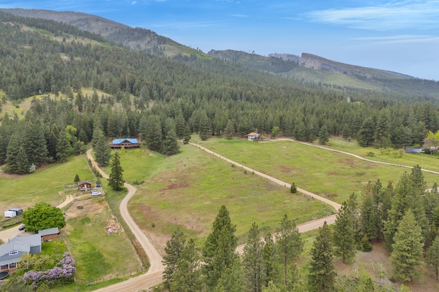 629 Alvista Loop, Hamilton, MT 59840 - aerial view of property's location with a forest and mountains