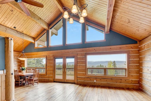 629 Alvista Loop, Hamilton, MT 59840 - unfurnished sunroom featuring french doors and a chandelier